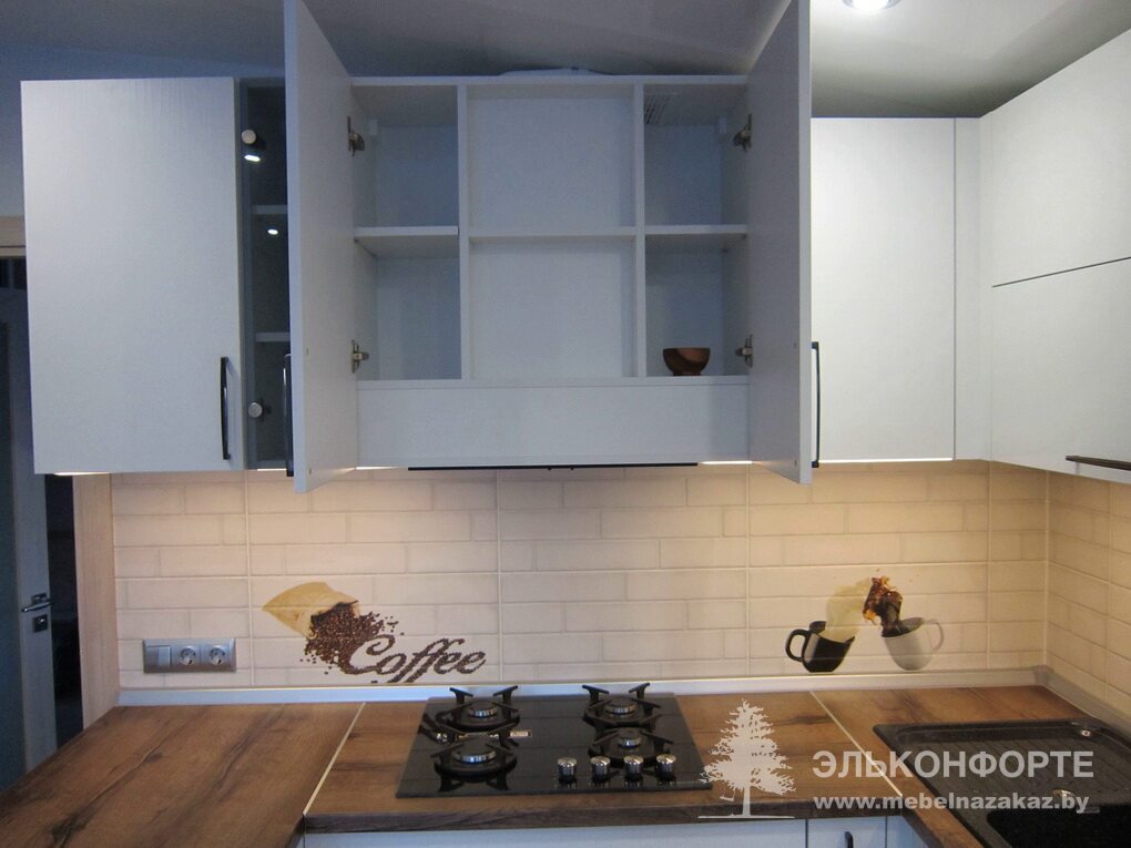 П-образная белая кухня Натали дизайн и фото 12